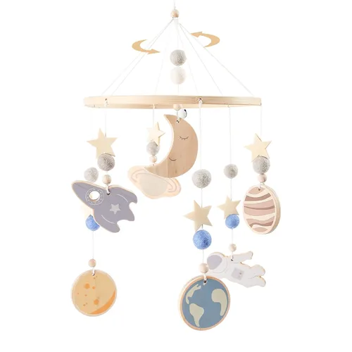 Vista 9 de OESSUF Móvil de bebé para cuna, móvil de guardería para cuna para niños y niñas, decoración de guardería con flor de abeja boho, juguete calmante