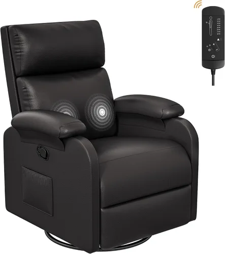 Vista 7 de Silla reclinable Homall, silla oscilante giratoria de 360 para adultos, silla de masaje para guardería con respaldo y reposapiés ajustables, sillas