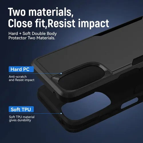 Vista 5 de Funda para Moto G 5G 2022, con protector de pantalla [prueba de caídas de grado militar], funda protectora resistente de servicio pesado robusto a