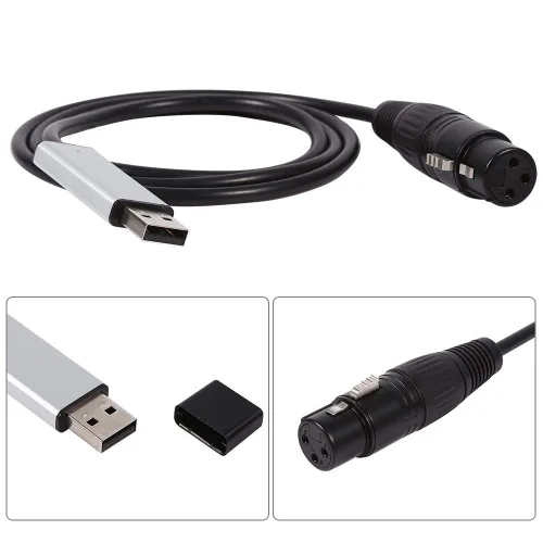 Vista 4 de Mini USB a DMX Interfaz Adaptador Controlador DMX512 Ordenador Etapa Iluminación Controladores Dimmer