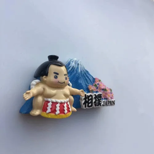 Vista 3 de Mount Fuji Sumo Japón imán 3D resina nevera imán recuerdo viaje ciudad colección