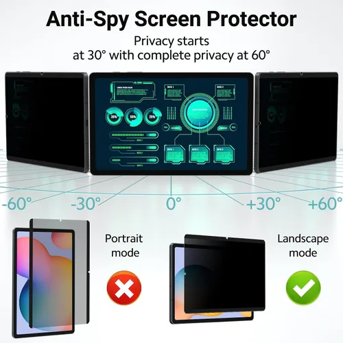 Vista 3 de PYS® Protector de pantalla magnético de privacidad para Samsung Galaxy Tab S9 Plus 2023/Tab S9 FE+ Plus/S7 FE 5G, S8 Plus, S7 Plus de 12.4 pulgadas