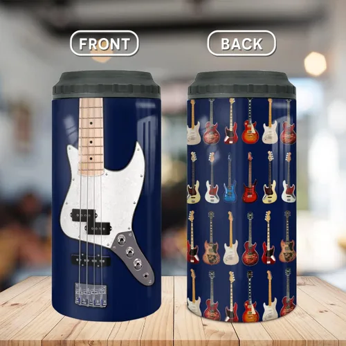 Vista 2 de wowcugi Regalos de guitarra, vaso de guitarra eléctrica, enfriador de latas, 4 en 1, regalos de guitarrista, tazas de café con aislamiento de acero
