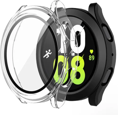 Vista 23 de Misxi - Juego de 2 fundas rígidas de policarbonato con protector de pantalla para Samsung Galaxy Watch 5 Galaxy Watch 4 de 40 mm, funda ultradelgada