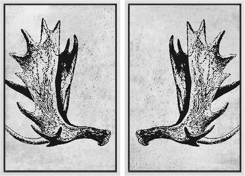 Vista 126 de SIGNWIN Lienzo enmarcado para pared, juego de arte con anillos de árbol de bosque grunge en blanco y negro, ilustraciones de naturaleza silvestre