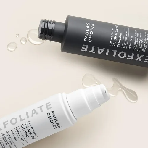 Vista 2 de Perfeccionamiento de la piel 8% AHA Gel Exfoliante y 2% BHA Liquid Duo Facial Exfoliants for Blackheads, Enlarged Pores, Wrinkles & Fine Lines