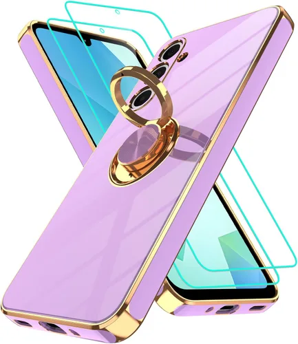 Vista 309 de Funda para Motorola Moto G 5G 2024: Funda Moto G Play 5G 2024 con 2 piezas de protectores de pantalla, soporte de anillo de rotación de 360°