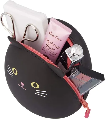 Vista 3 de LIHITLAB PuniLabo - Bolsa con cremallera, forma de huevo, 3.8 x 4.7 pulgadas, gato negro (A7783-3)