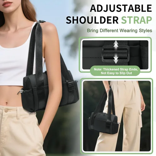Vista 4 de Mini bolsa de gimnasio para mujeres y niñas, bonita bolsa de gimnasio con compartimento húmedo, impermeable para yoga, viajes, entrenamiento, bolsa