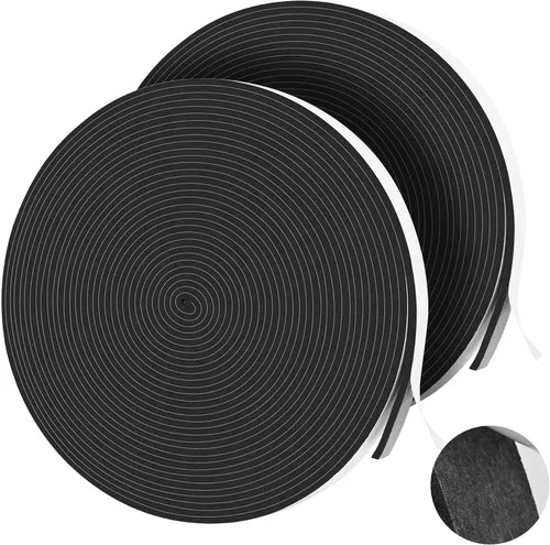 Vista 15 de 20 pies de cintas de espuma autoadhesivas Tiras de sello de espuma de 1 pulgada x 1/2 pulgada x 10 pies cada rollo Burletes de alta resistencia