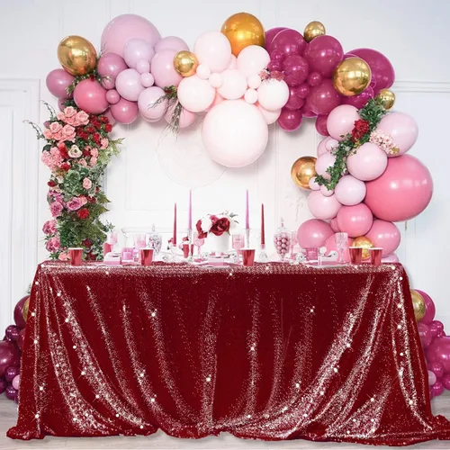 Vista 39 de Manteles redondos de lentejuelas negros para fiestas, de 121,9 cm, mantel redondo de purpurina ajustado, pequeño, lindo y dulce, para boda