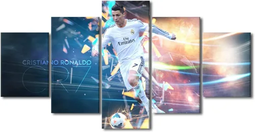Vista 33 de TUMOVO Lienzo decorativo para pared, cuadro de Cristiano Ronaldo, cuadros de club de fútbol, impresiones en lienzo, póster de arte de pared, arte