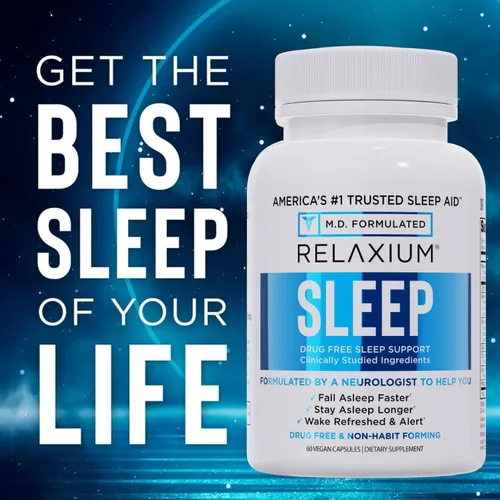 Vista 7 de Ayuda para dormir Relaxium – Fórmula de fuerza profesional para adultos 5 mg de melatonina, glicinato de magnesio, valeriana y ashwagandha Ayuda