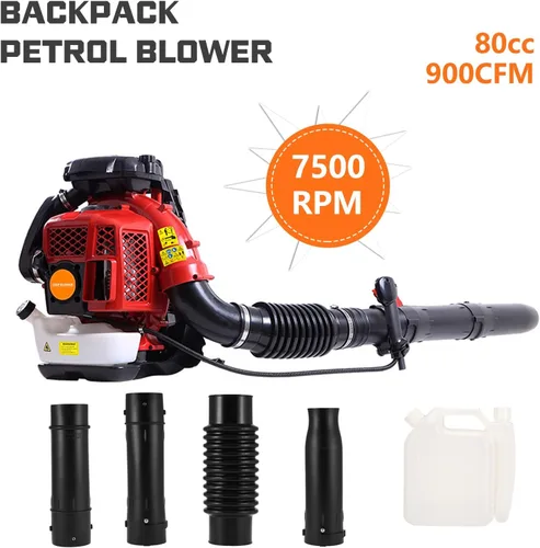 Vista 2 de Soplador de hojas de gas, soplador de hojas de gas, motor de 2 tiempos, volumen de aire de 900 CFM, soplador de hojas de tanque de 2.3 L, soplador