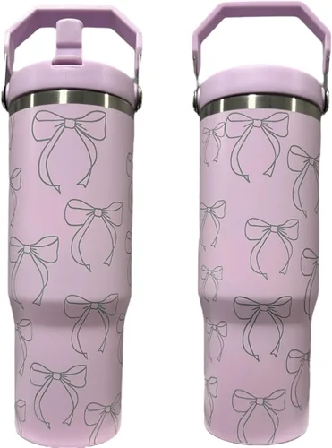 Vista 13 de Botella de agua de acero inoxidable de 40 oz taza Longhorn Bottle Bull Tumbler Cow Gift Western Water Bottle Cup (24oz Cream(90)-Longhorn (D35))