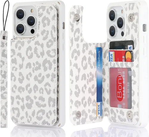 Vista 24 de Cavor Funda para iPhone 14 Pro Max con Tarjetero, Funda Cartera para iPhone 14 Pro Max para Mujeres y Hombres, Soporte de Tarjetas de Crédito