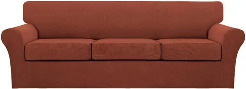 Vista 140 de Turquoize 2 fundas para sillas de sala de estar, funda de sofá con fundas de cojín individuales, funda de muebles para sillas (silla, beige biscotti)