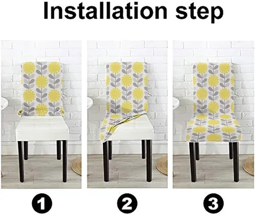 Vista 282 de CAPSCEOLL Christmas Dining Chair Covers,Snowflakes Festive Winter Pattern Stretch Chair Covers for Dining Room Set of 2 Washable Spandex Parson