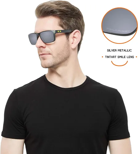 Vista 7 de Tintart Lentes de repuesto compatibles con Oakley Juliet Polycarbonate Polarized Etched-Silver Metallic