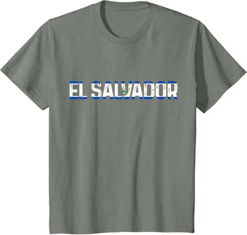 Vista 40 de Camiseta Vintage Pride con bandera salvadoreña de El Salvador, Negro