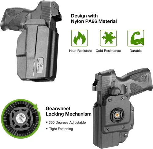 Vista 5 de OWB Holster for Taurus G2C/G3C, PT111/PT140 G2, G3C Toro – Index/Thumb Release, RDS Ready Options, Paddle/Clip/IWB Carry, Adjustable Cant, No
