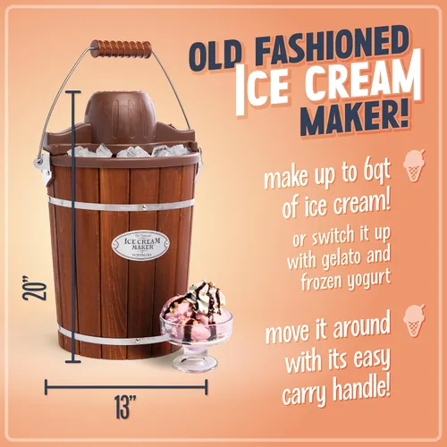 Vista 3 de Nostalgia Máquina eléctrica de helados – Máquina de helado de servicio suave a la antigua hace yogur o helado helado en cuestión de minutos