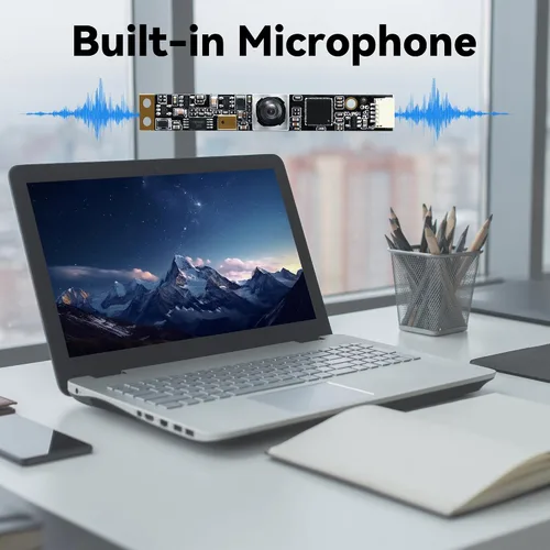 Vista 5 de Módulo de cámara USB de enfoque automático de 16 MP con micrófono, cámara de grabación de luz de gran angular de 100 grados para grabador láser