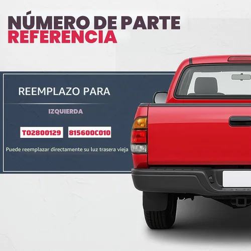 Vista 4 de ECOTRIC Luz trasera compatible con Toyota Tundra 2000-2006 Regular/Access Cab Lámpara de freno de señal Luz trasera lado del conductor izquierdo