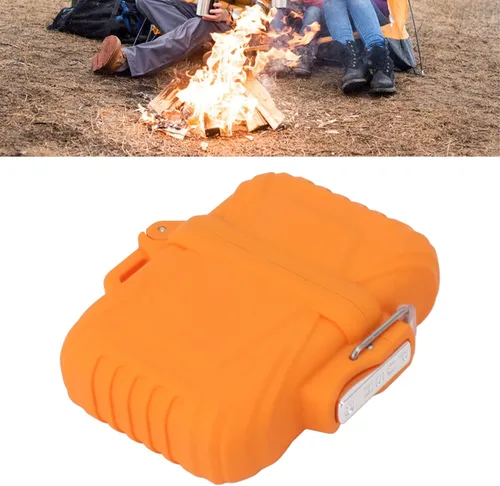 Vista 2 de Estuche para encendedor de antorcha portátil resistente IP56 para senderismo al aire libre (naranja)