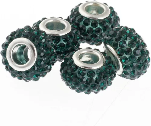 Vista 16 de RUBYCA Cuentas de cristal checo hechas a mano con agujero grande para pulseras europeas (10 unidades, morado, 0.433 in)