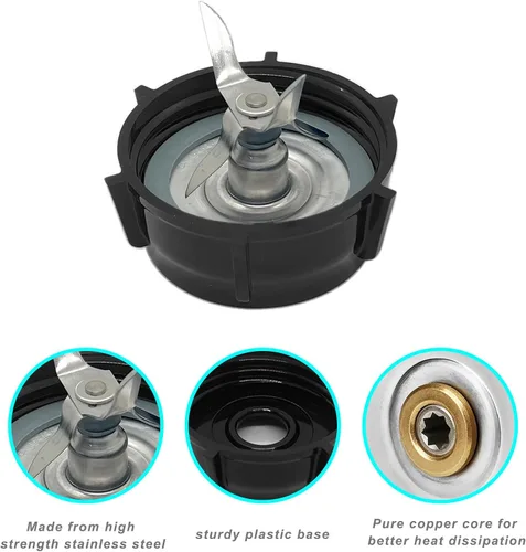Vista 2 de Para Oster Blender Piezas de Repuesto Blender Cuchilla de Trituradora de Hielo con Tapa Base Tarro Acoplamiento Perno Eslingor Pin y 2 Junta