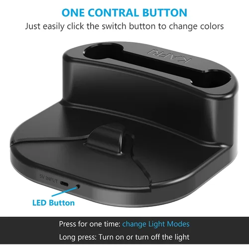 Vista 6 de Charging Dock for Meta Oculus Quest 3Quest 2, VR Headset Charging Stand and Controller Holder with RGB Lights, Charger Station Accessories