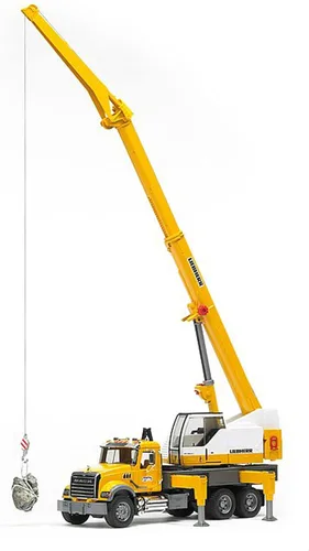 Vista 7 de Bruder 02818 Camión Grúa Mack Granite Liebherr