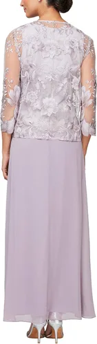 Vista 2 de Alex Evenings Vestido tipo chaqueta de encaje de dos piezas para mujer (talla pequeña y regular)