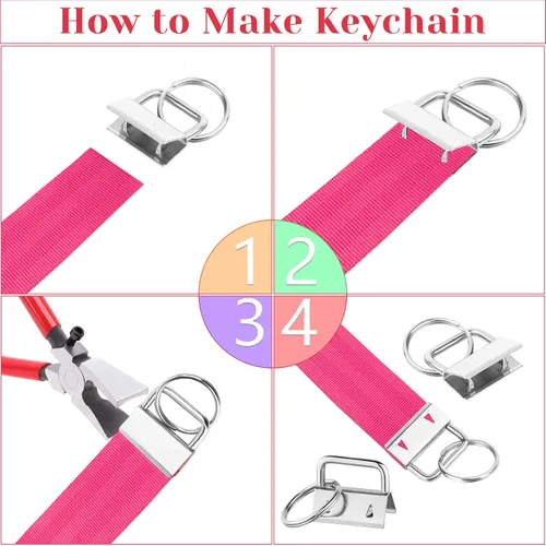 Vista 10 de shynek - 50 piezas de accesorios para llavero de 1 pulgada con herramienta de alicates para llavero y abrazadera de muñeca, Varios