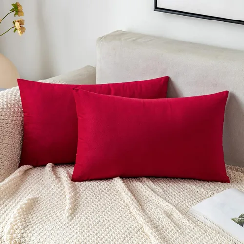 Vista 50 de EMEMA - Paquete de 2 fundas de almohada de terciopelo decorativas, fundas de cojín cuadradas suaves y sólidas para sofá, dormitorio, silla, Verde