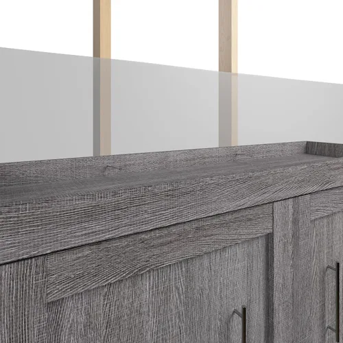 Vista 8 de Bestar Cama Murphy completa, gris corteza, pur, 59 W
