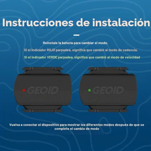 Vista 8 de GEOID Sensor de cadencia/velocidad CS600 para ciclismo, ANT+/Bluetooth Sensor inalámbrico de RPM de bicicleta compatible con computadoras