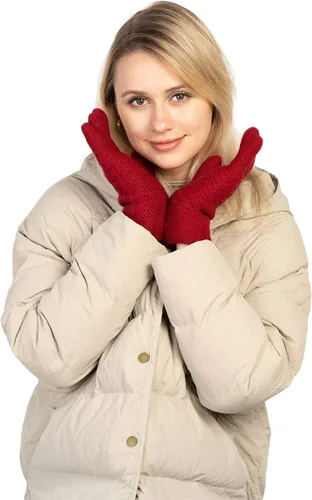 Vista 22 de Guantes de invierno cálidos para pantalla táctil para mujer, guantes térmicos de punto de lana con forro polar para clima frío