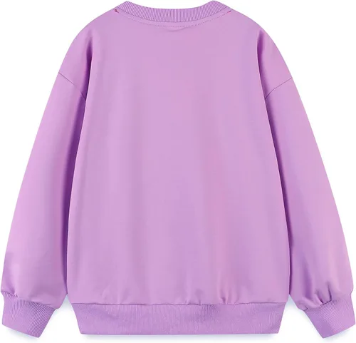Vista 2 de Bumeex Sudadera de gran tamaño con cuello redondo para niñas de 4 a 12 años