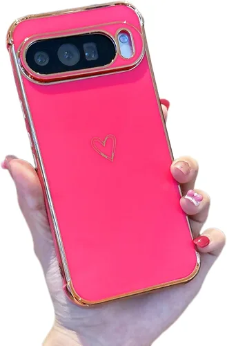 Vista 24 de ZTOFERA Funda diseñada para Google Pixel 7a, bonito diseño de corazones de amor con borde chapado y protección de lente de cámara, para Google Pixel