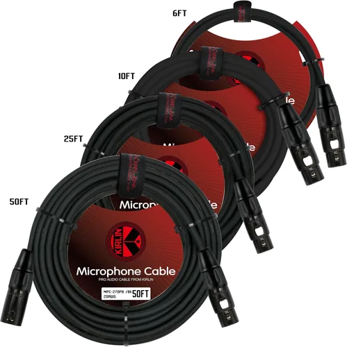 Vista 2 de KIRLIN Cable de micrófono MPC, XLR, negro, 25 pies (MPC-270PB-25/BK)