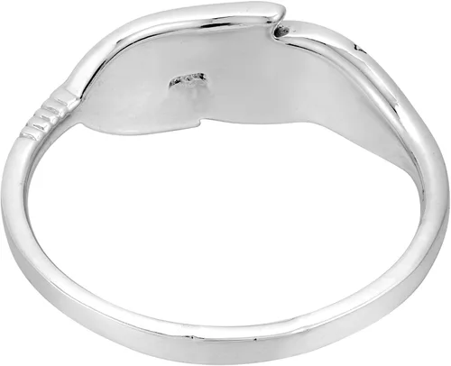 Vista 3 de AeraVida Anillo de plata de ley 925 con incrustaciones de lapislázuli azul de imitación de plumas flotantes