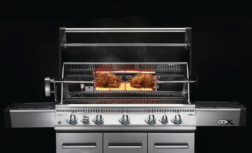 Vista 4 de Napoleon Kit de asador de grado comercial, accesorio para parrillas de barbacoa XL, se adapta a parrillas LEX 605/730 o 45 pulgadas de ancho, acero