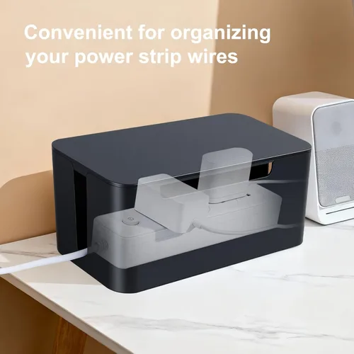 Vista 8 de Caja de gestión de cables con tapa, tres ranuras de entrada/salida Negro