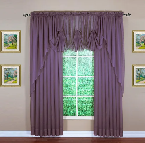 Vista 12 de Today's Curtain Emelia Inserto de Abanico de Gasa Original, Amatista, 30" An x 40" L