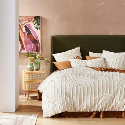 Vista 4 de INDACORIFY Hermosa funda de edredón de algodón blanco con diseño bohemio, funda de edredón Doone de algodón indio lavado, 2 fundas de almohada, ropa