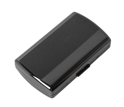 Vista 14 de Caja de cigarrillos de metal, para mujeres y hombres, clip de resorte portátil de doble cara, capacidad para cigarrillos de 18-20 de 3.937 in (negro)