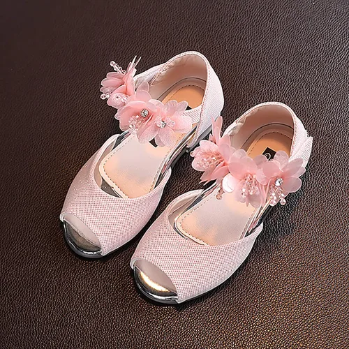 Vista 3 de synia Sandalias de gelatina con velcro para bebé, zapatos de flores antideslizantes para el verano, para niños pequeños, niños grandes