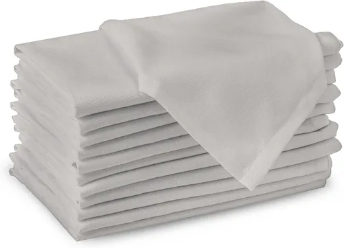 Vista 61 de Encasa XO Juego de 12 servilletas de tela de cóctel Servilletas de mesa de algodón puro Tamaño (9 x 9 pulgadas) B gris sólido Lavable a